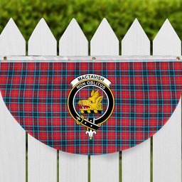 ScotsTee Shop Scottish MacTavish Modern Crest Tartan Non-Pleated Fan Flag Bunting Banner
