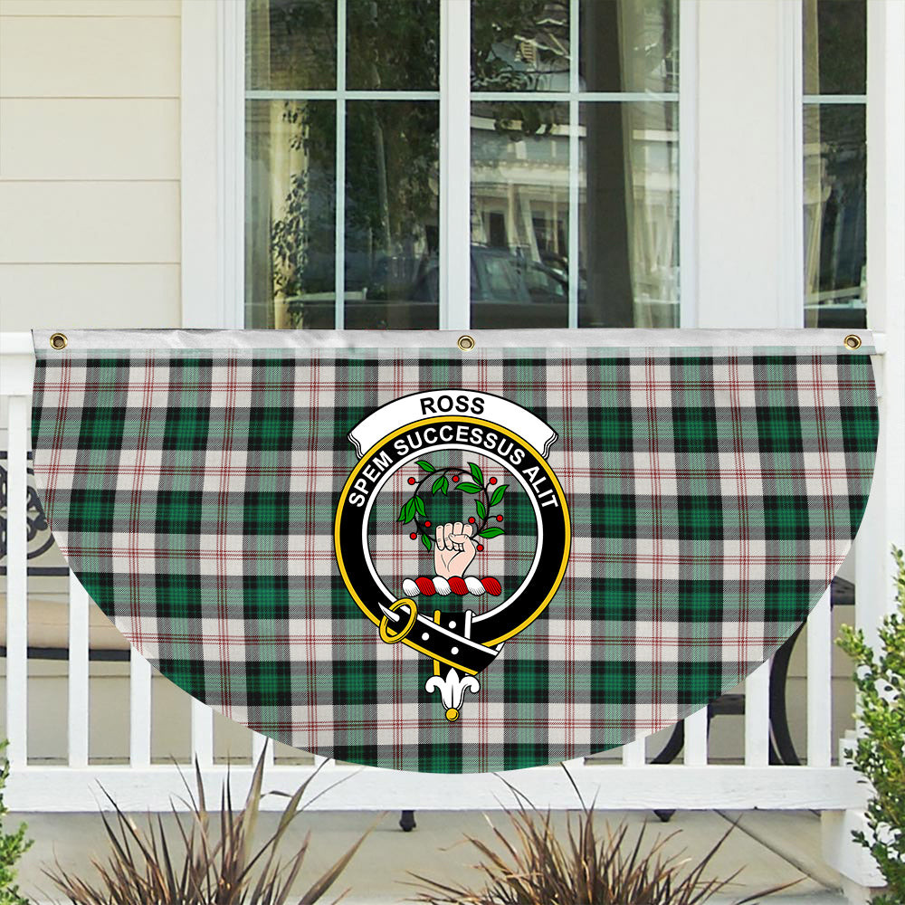 ScotsTee Shop Scottish Ross Arisaid Modern Crest Tartan Non-Pleated Fan Flag Bunting Banner