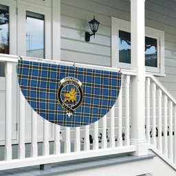 ScotsTee Shop Scottish Thomson Blue Crest Tartan Non-Pleated Fan Flag Bunting Banner