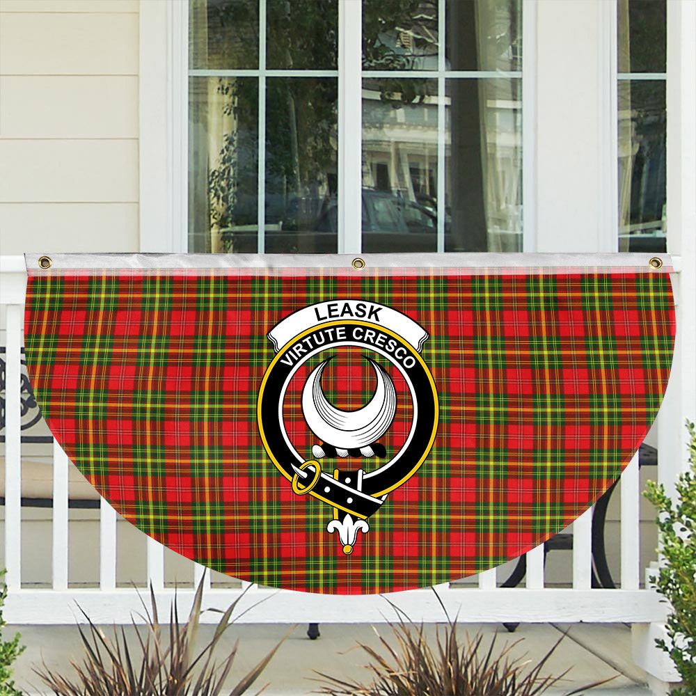 ScotsTee Shop Scottish Leask SC Crest Tartan Non-Pleated Fan Flag Bunting Banner
