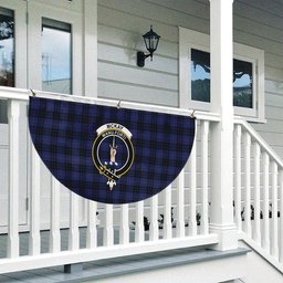 ScotsTee Shop Scottish McKay Blue #02 Crest Tartan Non-Pleated Fan Flag Bunting Banner