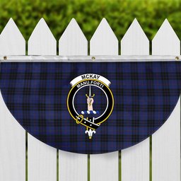 ScotsTee Shop Scottish McKay Blue #02 Crest Tartan Non-Pleated Fan Flag Bunting Banner