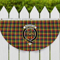 ScotsTee Shop Scottish Masterton Crest Tartan Non-Pleated Fan Flag Bunting Banner