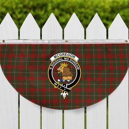 ScotsTee Shop Scottish McGregor Modern Crest Tartan Non-Pleated Fan Flag Bunting Banner