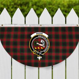 ScotsTee Shop Scottish Skene of Cromar Crest Tartan Non-Pleated Fan Flag Bunting Banner