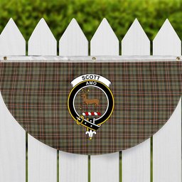 ScotsTee Shop Scottish Scott Green Weathered Crest Tartan Non-Pleated Fan Flag Bunting Banner