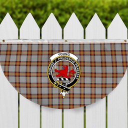 ScotsTee Shop Scottish Young, Christina Crest Tartan Non-Pleated Fan Flag Bunting Banner