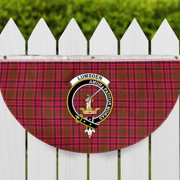 ScotsTee Shop Scottish Lumsden Modern Crest Tartan Non-Pleated Fan Flag Bunting Banner