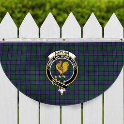 ScotsTee Shop Scottish Sinclair Hunting Modern Crest Tartan Non-Pleated Fan Flag Bunting Banner