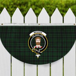 ScotsTee Shop Scottish Menzies Green Crest Tartan Non-Pleated Fan Flag Bunting Banner