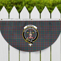 ScotsTee Shop Scottish Russell Old Modern Crest Tartan Non-Pleated Fan Flag Bunting Banner