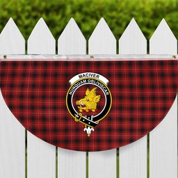 ScotsTee Shop Scottish MacIver 2 Crest Tartan Non-Pleated Fan Flag Bunting Banner