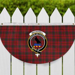 ScotsTee Shop Scottish MacDonell of Glengarry 4 Crest Tartan Non-Pleated Fan Flag Bunting Banner