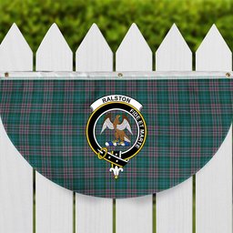 ScotsTee Shop Scottish Ralston USA Modern Crest Tartan Non-Pleated Fan Flag Bunting Banner