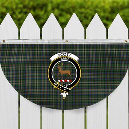 ScotsTee Shop Scottish Scott Green Crest Tartan Non-Pleated Fan Flag Bunting Banner
