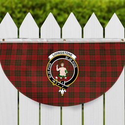 ScotsTee Shop Scottish Livingstone Crest Tartan Non-Pleated Fan Flag Bunting Banner