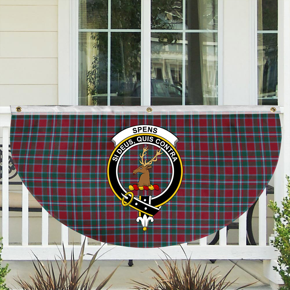 ScotsTee Shop Scottish Spens Modern Clan Crest Tartan Non-Pleated Fan Flag Bunting Banner