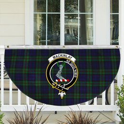 ScotsTee Shop Scottish MacKinlay 2_4 black stripes Crest Tartan Non-Pleated Fan Flag Bunting Banner