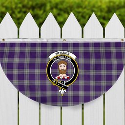 ScotsTee Shop Scottish Menzies Mauve and White Crest Tartan Non-Pleated Fan Flag Bunting Banner