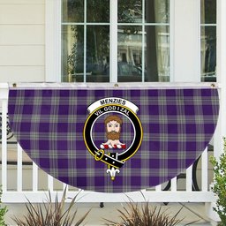 ScotsTee Shop Scottish Menzies Mauve and White Crest Tartan Non-Pleated Fan Flag Bunting Banner