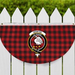 ScotsTee Shop Scottish Wemyss Modern Clan Crest Tartan Non-Pleated Fan Flag Bunting Banner