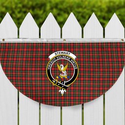 ScotsTee Shop Scottish Stewart Stuart of Bute Crest Tartan Non-Pleated Fan Flag Bunting Banner