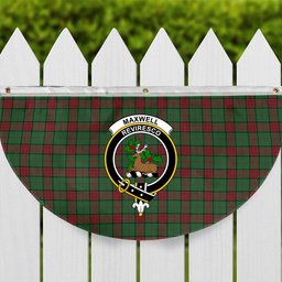 ScotsTee Shop Scottish Maxwell Hunting Modern Crest Tartan Non-Pleated Fan Flag Bunting Banner