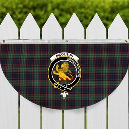 ScotsTee Shop Scottish Nicolson Hunting Modern Crest Tartan Non-Pleated Fan Flag Bunting Banner