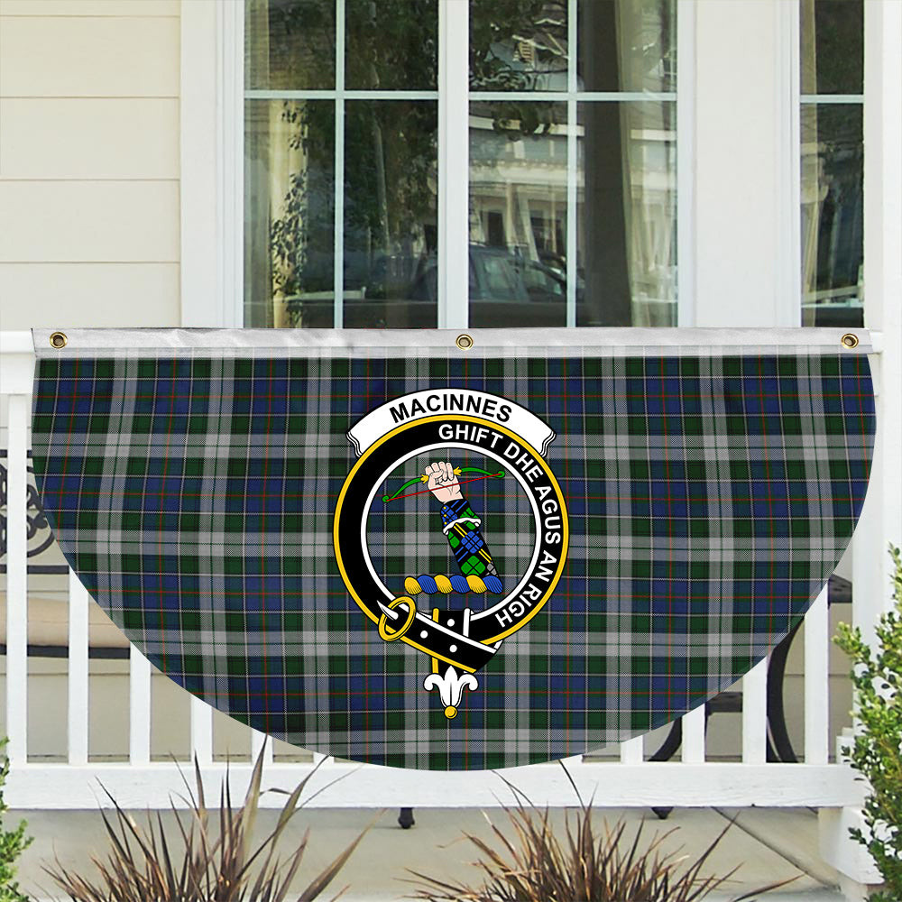 ScotsTee Shop Scottish MacInnes Dress Crest Tartan Non-Pleated Fan Flag Bunting Banner