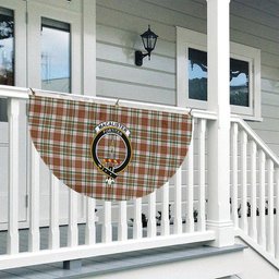 ScotsTee Shop Scottish MacAlister Dress Ancient Crest Tartan Non-Pleated Fan Flag Bunting Banner