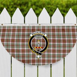 ScotsTee Shop Scottish MacAlister Dress Ancient Crest Tartan Non-Pleated Fan Flag Bunting Banner