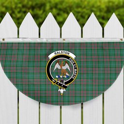 ScotsTee Shop Scottish Ralston USA Ancient Crest Tartan Non-Pleated Fan Flag Bunting Banner
