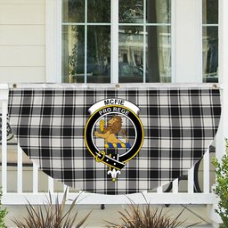ScotsTee Shop Scottish McFie Black & White Ancient Crest Tartan Non-Pleated Fan Flag Bunting Banner