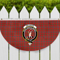 ScotsTee Shop Scottish Meldrum Dress Ancient Crest Tartan Non-Pleated Fan Flag Bunting Banner