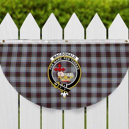 ScotsTee Shop Scottish MacDonald Dress 3 Crest Tartan Non-Pleated Fan Flag Bunting Banner