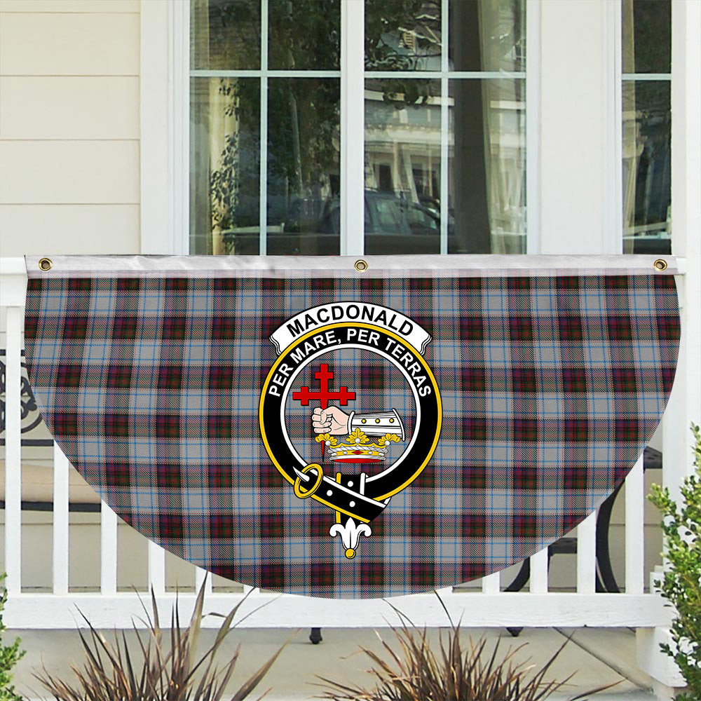 ScotsTee Shop Scottish MacDonald Dress 3 Crest Tartan Non-Pleated Fan Flag Bunting Banner