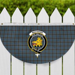 ScotsTee Shop Scottish MacTavish Dress Crest Tartan Non-Pleated Fan Flag Bunting Banner