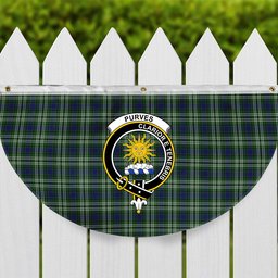 ScotsTee Shop Scottish Purves Crest Tartan Non-Pleated Fan Flag Bunting Banner