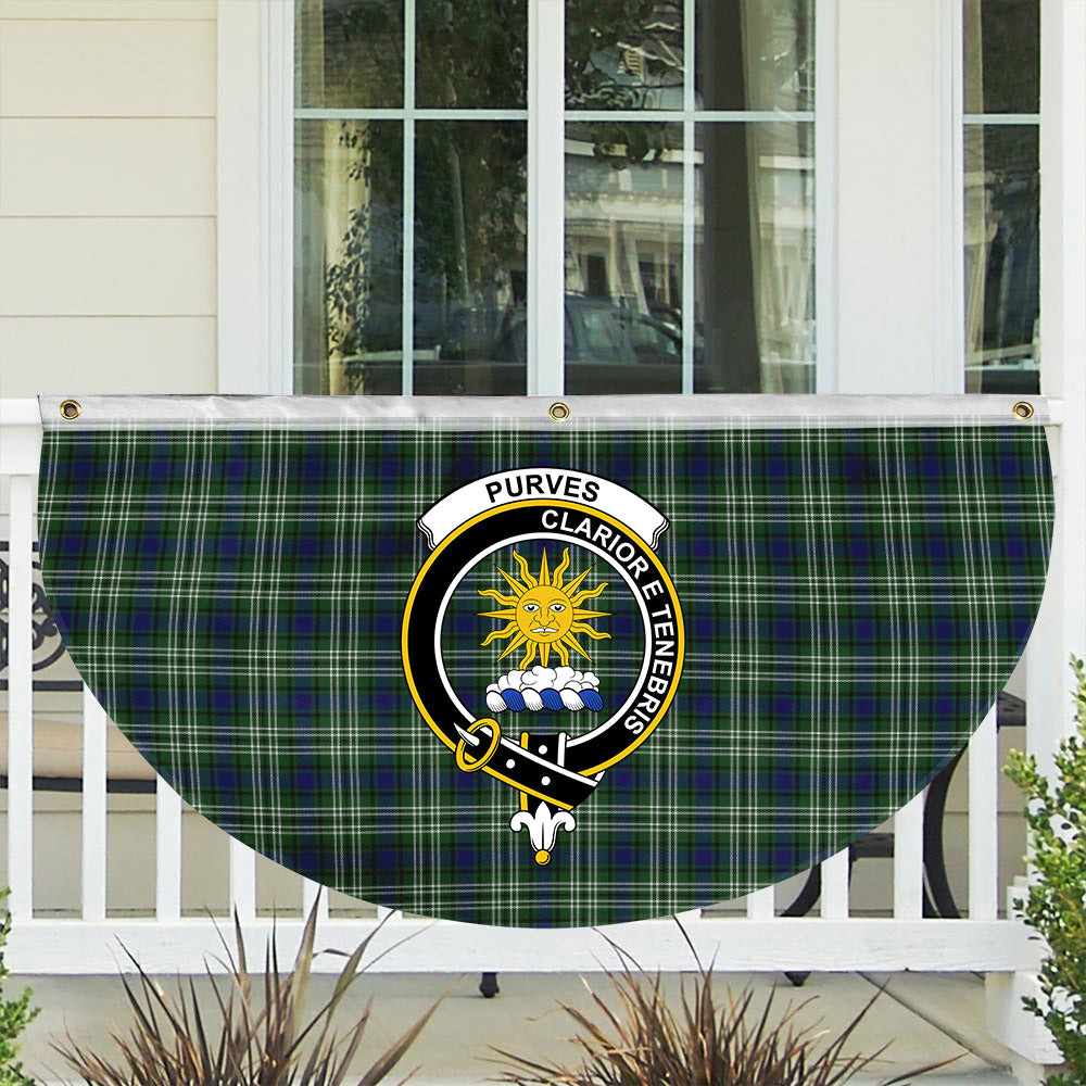 ScotsTee Shop Scottish Purves Crest Tartan Non-Pleated Fan Flag Bunting Banner