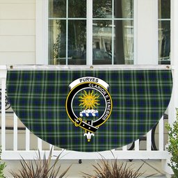 ScotsTee Shop Scottish Purves Crest Tartan Non-Pleated Fan Flag Bunting Banner