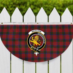 ScotsTee Shop Scottish Nicolson Crest Tartan Non-Pleated Fan Flag Bunting Banner
