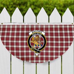 ScotsTee Shop Scottish MacPhee Dress Modern Crest Tartan Non-Pleated Fan Flag Bunting Banner