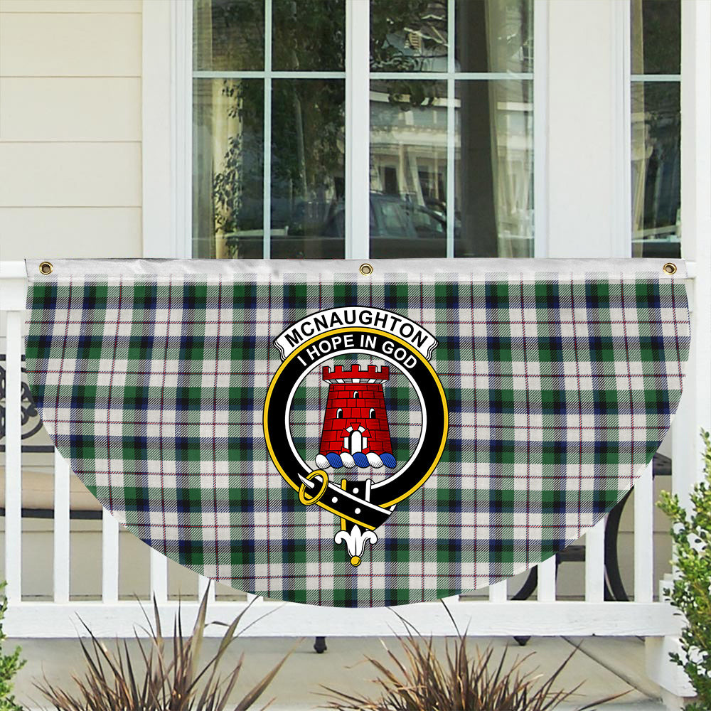 ScotsTee Shop Scottish McNaughton Dress Modern Crest Tartan Non-Pleated Fan Flag Bunting Banner