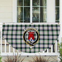 ScotsTee Shop Scottish McNaughton Dress Modern Crest Tartan Non-Pleated Fan Flag Bunting Banner