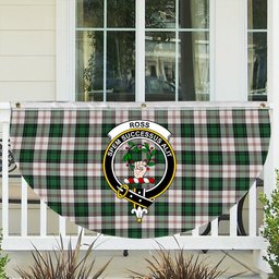 ScotsTee Shop Scottish Ross Arisaid Ancient Crest Tartan Non-Pleated Fan Flag Bunting Banner