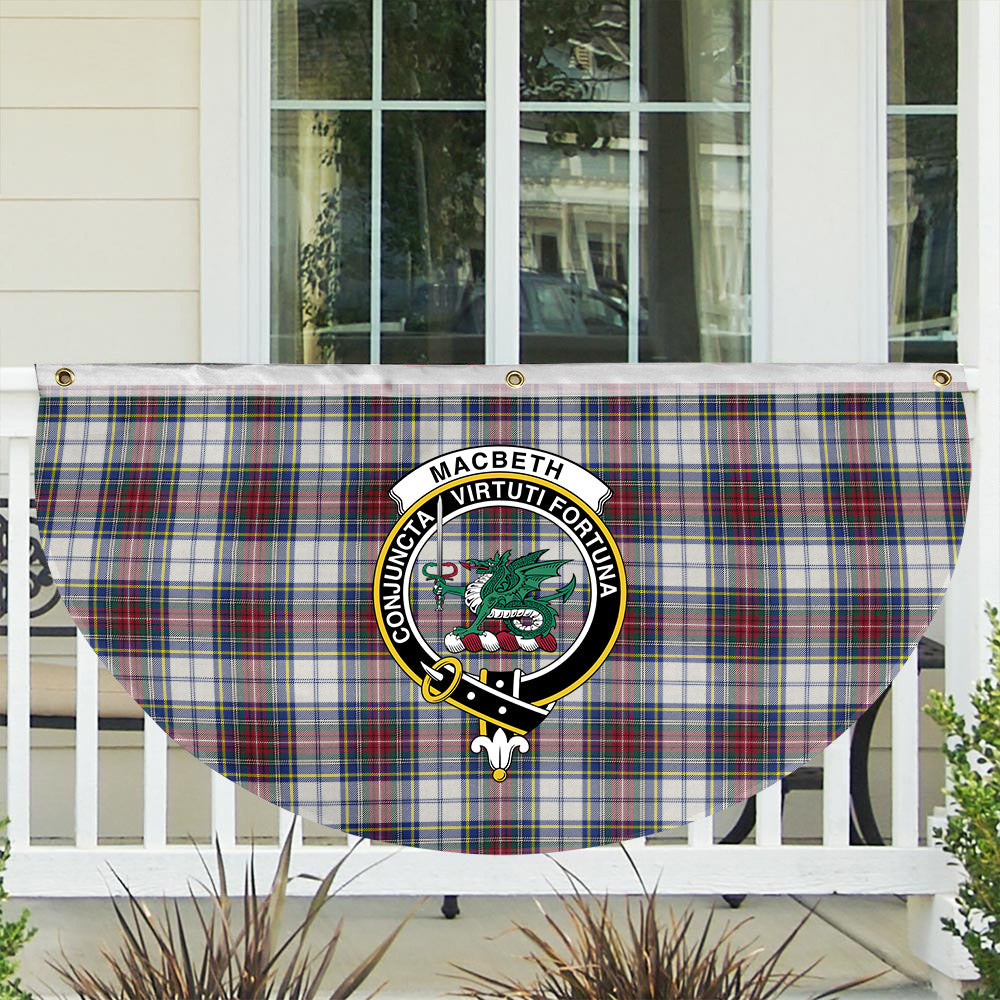 ScotsTee Shop Scottish MacBeth Dress Modern Crest Tartan Non-Pleated Fan Flag Bunting Banner