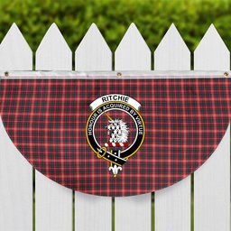 ScotsTee Shop Scottish Ritchie Modern Clan Crest Tartan Non-Pleated Fan Flag Bunting Banner