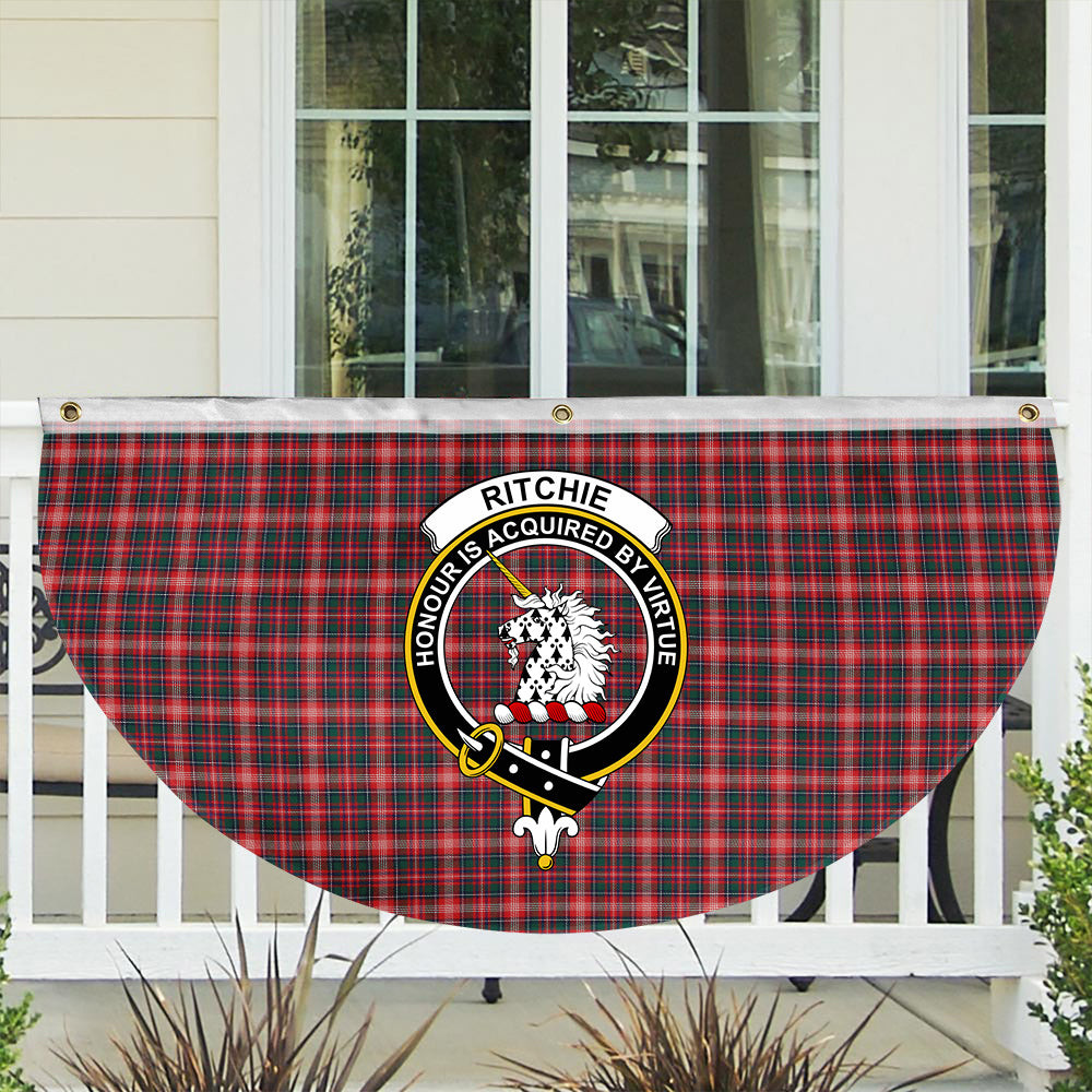 ScotsTee Shop Scottish Ritchie Modern Clan Crest Tartan Non-Pleated Fan Flag Bunting Banner