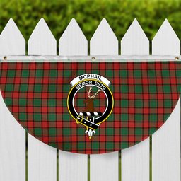 ScotsTee Shop Scottish McPhail Ancient Crest Tartan Non-Pleated Fan Flag Bunting Banner
