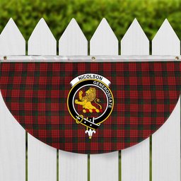 ScotsTee Shop Scottish Nicolson MacNicol Crest Tartan Non-Pleated Fan Flag Bunting Banner